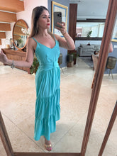 Cargar imagen en el visor de la galería, SELENIA - Maxi vestido turquesa