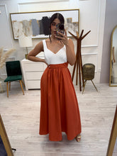 Cargar imagen en el visor de la galería, LORELAI - Maxi vestido naranja y blanco