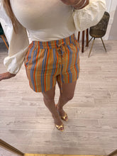 Cargar imagen en el visor de la galería, EVELYN - Short naranja y azul rayas