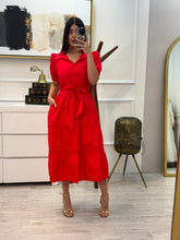 Cargar imagen en el visor de la galería, LUNA - Maxi vestido rojo