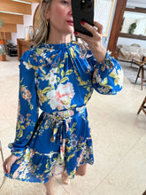 Cargar imagen en el visor de la galería, LOTUS - Vestido azul rey estampado