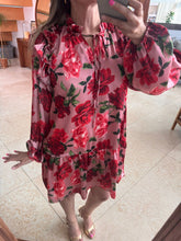 Cargar imagen en el visor de la galería, CARA - Vestido corto estampado rosas