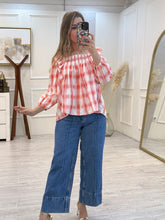 Cargar imagen en el visor de la galería, ALONDRA - Blusa campesina cuadros
