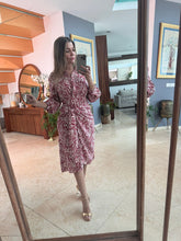 Cargar imagen en el visor de la galería, LUNE - Vestido midi estampado rojo
