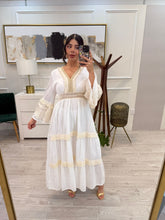 Cargar imagen en el visor de la galería, SONIA - Maxi vestido hueso manga larga