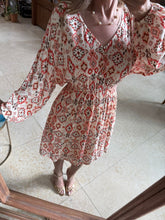 Cargar imagen en el visor de la galería, BALI - Vestido corto hueso estampado