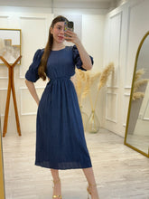 Cargar imagen en el visor de la galería, TROYA - Maxi vestido azul oscuro