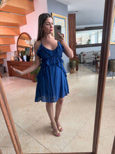 Cargar imagen en el visor de la galería, LISANDRE - Vestido corto azul rey