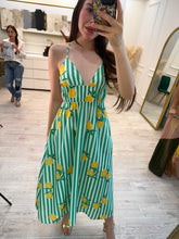 Cargar imagen en el visor de la galería, BERNARDA - Maxi vestido rayado con limones