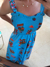 Cargar imagen en el visor de la galería, ROSABELLE - Maxi vestido azul estampado