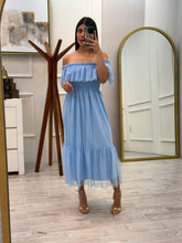 Cargar imagen en el visor de la galería, MONICA - Vestido midi azul cielo