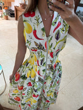 Cargar imagen en el visor de la galería, CHERYL - Maxi vestido blanco estampado