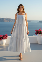Cargar imagen en el visor de la galería, VESPER - Maxi vestido azul rayas