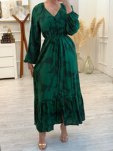 Cargar imagen en el visor de la galería, SORAYA - Maxi vestido estampado verde
