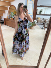 Cargar imagen en el visor de la galería, PAIGE - Vestido negro estampado floral