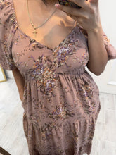 Cargar imagen en el visor de la galería, JENNIE - Maxi vestido estampado café