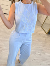Cargar imagen en el visor de la galería, ROXANA - Set pantalon y blusa azul