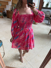 Cargar imagen en el visor de la galería, ADINA - Vestido corto estampado rosa y azul