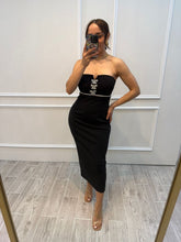 Cargar imagen en el visor de la galería, GABRIELA - Vestido midi negro