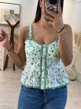 Cargar imagen en el visor de la galería, EMILY - Top blanco con verde