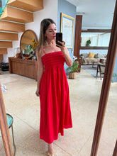 Cargar imagen en el visor de la galería, AMARANTA - Maxi vestido rojo tirantes