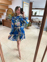 Cargar imagen en el visor de la galería, LOTUS - Vestido azul rey estampado