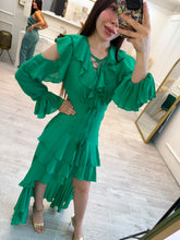 Cargar imagen en el visor de la galería, GEORGIA - Maxi vestido verde