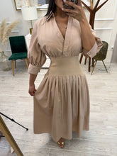 Cargar imagen en el visor de la galería, NOELIA - Maxi vestido arena