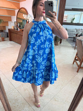 Cargar imagen en el visor de la galería, TEFITTI - Vestido halter azul