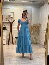 Cargar imagen en el visor de la galería, DOMINGA - Maxi vestido azul
