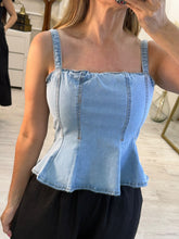 Cargar imagen en el visor de la galería, ROXANA - Top azul tirantes