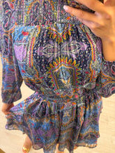 Cargar imagen en el visor de la galería, CAMILA - Vestido corto azul estampado