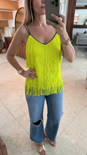 Cargar imagen en el visor de la galería, LIANE - Blusa tirantes amarilla flecos