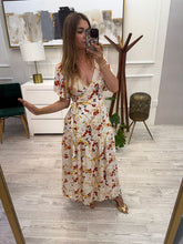 Cargar imagen en el visor de la galería, ANA - Maxi vestido hueso estampado