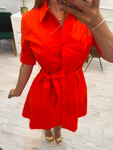 Cargar imagen en el visor de la galería, AINA - Vestido midi naranja