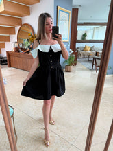 Cargar imagen en el visor de la galería, HUMBERTA - Vestido corto negro con blanco
