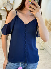 Cargar imagen en el visor de la galería, LILY - Blusa azul marino