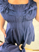 Cargar imagen en el visor de la galería, ADELINE - Vestido midi azul