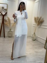Cargar imagen en el visor de la galería, MELANIE - Maxi vestido blanco manga larga
