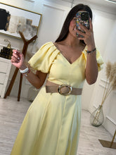 Cargar imagen en el visor de la galería, FORTUNATA - Maxi vestido amarillo mangas