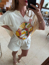 Cargar imagen en el visor de la galería, CAMPBELL - Blusa beige estampada