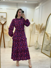 Cargar imagen en el visor de la galería, SANA - Maxi vestido estampado vino