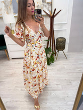 Cargar imagen en el visor de la galería, ANA - Maxi vestido hueso estampado