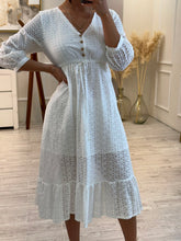 Cargar imagen en el visor de la galería, ROSALYN - Vestido midi blanco