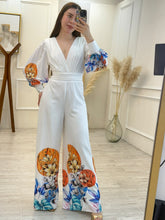 Cargar imagen en el visor de la galería, SEVERINA - Palazzo blanco estampado naranja