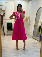 Cargar imagen en el visor de la galería, EDITH - Vestido midi fucsia