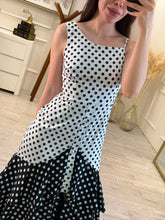 Cargar imagen en el visor de la galería, AUBREY - Maxi vestido bicolor polka dots