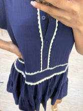 Cargar imagen en el visor de la galería, MARISSA - Vestido corto azul marino