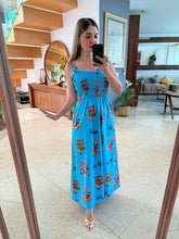 Cargar imagen en el visor de la galería, ROSABELLE - Maxi vestido azul estampado