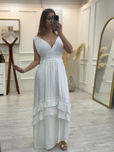 Cargar imagen en el visor de la galería, CAMERON - Maxi vestido blanco sin mangas
